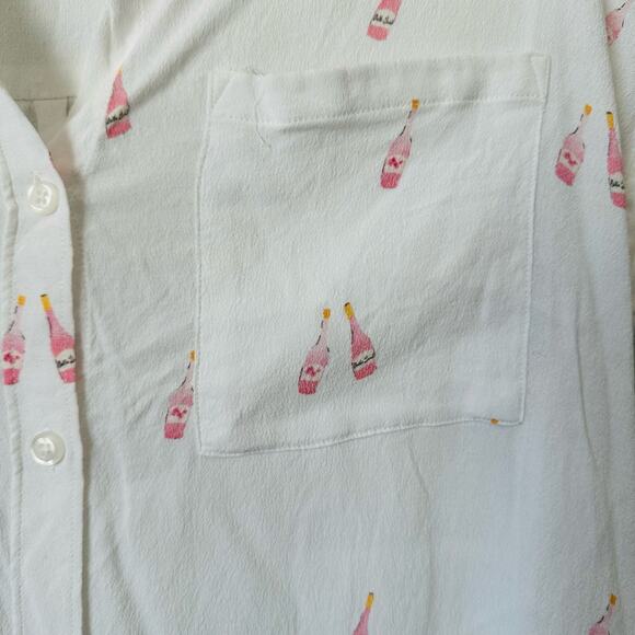 Rails Champagne Bottle Button Front Short Sleeve Top - Picture 4 of 5